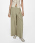 ფოტო #1 პროდუქტის Women's Cotton Pleated Pants