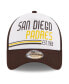 Men's White, Brown San Diego Padres Stacked A-Frame Trucker 9FORTY Adjustable Hat