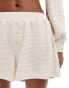 Фото #5 товара ASOS DESIGN waffle boxer short co ord in ecru