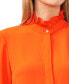 Фото #3 товара Women's Ruffled-Collar Button-Front Long-Sleeve Blouse