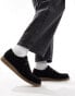 Truffle Collection apron toe lace up shoes in black suede