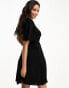 Фото #4 товара Vero Moda button through mini skater dress in black