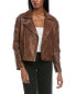 Фото #1 товара Walter Baker Sammy Leather Jacket Women's Brown Xs