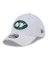 Фото #1 товара Men's White New York Jets NFL Iced II 39THIRTY Flex Hat