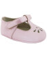 Baby Girl Soft Leather-Like T-Strap with Bow and Perforation 2m - фото #1