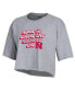 ფოტო #2 პროდუქტის Women's Gray Nebraska Huskers Boyfriend Cropped T-shirt