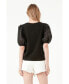 ფოტო #5 პროდუქტის Women's Mixed Media Knit Top