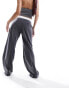 Фото #6 товара Miss Selfridge fold over waistband trouser in grey