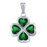 Silver Clover Pendant with Green Brilliance Zirconia JJJP0085P