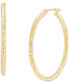 ფოტო #3 პროდუქტის Diamond-Cut Hoop Earrings in 14k Gold, 1 1/3 inch