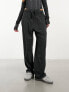 COLLUSION acid wash oversized straight leg jogger in black