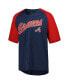 Men's Navy Atlanta Braves Button-Down Raglan Fashion Jersey