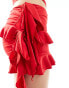 Фото #3 товара Lioness ruffle detail mini skirt co-ord in red