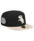 Фото #1 товара Men's Black Chicago White Sox Canvas A-Frame 59FIFTY Fitted Hat