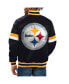 ფოტო #2 პროდუქტის Men's Black Pittsburgh Steelers Home Game Satin Full-Snap Varsity Jacket