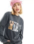 COLLUSION oversized graphic long sleeve t-shirt in grey