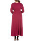 ფოტო #3 პროდუქტის Women's Plus Size Bishop Sleeves Maxi Dress