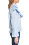 Фото #3 товара SINCERELY JULES 152444 Women's Asymmetrical Ruffle Blouse Blue Sz. Medium