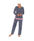 Фото #4 товара Women's 2-Pc. Printed Long-Sleeve Pajamas Set