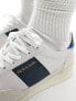 Paul Smith Dover suede mix trainer in white cream mix