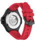ფოტო #3 პროდუქტის Men's Automatic Skeleton Royal Red Silicone Strap Watch 46mm