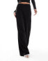 Kaiia soft rib wide leg trousers co-ord in black