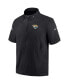 Фото #2 товара Men's Black Jacksonville Jaguars Sideline Coach Short Sleeve Hoodie Quarter-Zip Jacket
