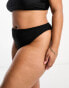 Brave Soul Plus high waist bikini bottom in black