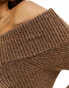 Aria Cove knitted bardot mini dress in mocha