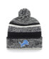 Фото #1 товара Men's Charcoal Detroit Lions Northward Cuffed Knit Hat with Pom