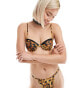 Reclaimed Vintage underwire bikini top with lace trim in leopard print Tiermuster, 32 - фото #1