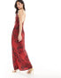 Фото #3 товара Pretty Lavish Keisha cowl neck maxi dress in deep red floral