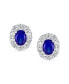 ფოტო #3 პროდუქტის Classic Style Crown 1.5 CT AAA CZ Halo Oval Cubic Zirconia Stud Earrings For Women Rhodium Plated Brass