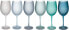 Фото #1 товара Villa d'Este Home Tivoli Shades of Blue Glasses, Set of 6, Frosted Glass, 550 ml