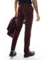 ASOS DESIGN slim fit wool mix suit trousers in burgundy twill