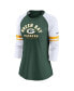 Women's Green Green Bay Packers Fashion 3/4-Sleeve Raglan T-shirt