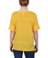 ფოტო #2 პროდუქტის Petite Size Short Sleeve Crepe and Chiffon Top