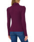 ფოტო #2 პროდუქტის Women's Puff-Shoulder Long-Sleeve Turtleneck Top