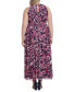 Фото #2 товара Plus Size Halter Ruched-Waist Maxi Dress