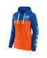 Фото #3 товара Women's Royal, Orange New York Mets Take The Field Colorblocked Hoodie Full-Zip Jacket