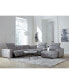 Фото #15 товара CLOSEOUT! Haigan 3-Pc. Leather Chaise Sectional Sofa with 1 Power Recliner, Created for Macy's