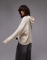 Topshop knitted fluffy hoody in oat