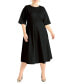 ფოტო #1 პროდუქტის Plus Size Seam Detail Ponte Work Dress