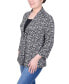 ფოტო #3 პროდუქტის Petite Puff Print 3/4 Sleeve Two-Fer Top