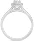 ფოტო #3 პროდუქტის Diamond Emerald Shaped Halo Cluster Engagement Ring (1/2 ct. t.w.) in 14k White Gold