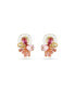 ფოტო #1 პროდუქტის Mixed Cuts, Flower, Pink, Gold-Tone Gema Clip Earrings