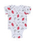 ფოტო #2 პროდუქტის Newborn and Infant Boys and Girls Gray, White, Red New Jersey Devils Three-Piece Turn Me Around Bodysuit and Pants Set