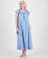 ფოტო #1 პროდუქტის Women's Cotton Smocked-Neck Nightgown, Created for Macy's