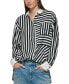 ფოტო #1 პროდუქტის Women's Striped Button-Down Blouse
