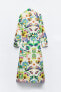 Фото #6 товара Платье-рубашка из поплина с цветочным принтом ZARA